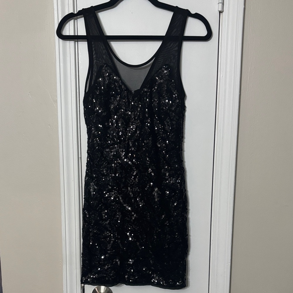 ASTR Black Sequin Mini Dress